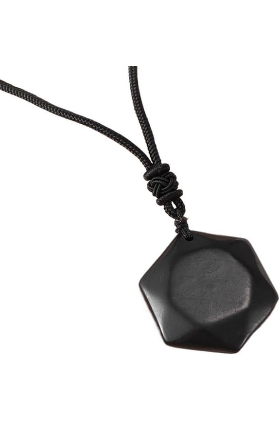 Shungite Stone Star of David Necklace,Star of David Necklace for Emf Protection