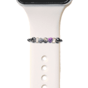 Shungite and Galaxy Tigers Eye Austrian Crystal Smart Watch Band Charms Loops | Apple iWatch Galaxy Smartwatch Decor