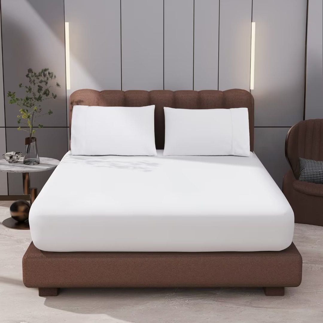 "Shunjie.Home Twin Size Fitted Sheet, 100 Egyptian Cotton, 400 Thread