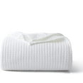 thumbnail image 1 of Shunjie.Home 100% Cotton Waffle Bed Blanket King Size, Throw Blanket for Couch All Seasons (White, 104x90), 1 of 8