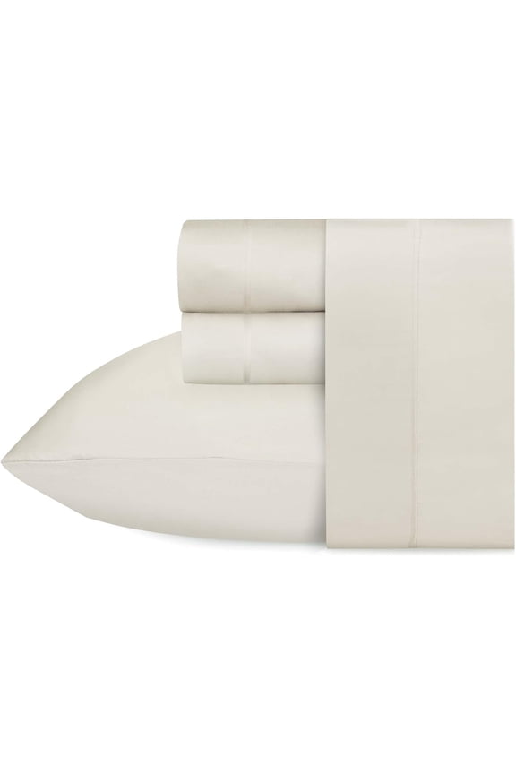 Bed Sheets Set 4 Pieces, 600 TC 100% Egyptian Cotton Bed Sheets, Breathable, Soft & Silky Sateen Weave Fits Mattress 8" Up to 18" Deep Pocket (Ivory, California King)
