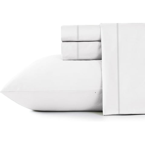 Shunjie.Home Bed Sheets Set 4 Pieces, 600 TC 100% Egyptian Cotton Bed Sheets, Breathable, Soft & Silky Sateen Weave Fits Mattress 8" Up to 18" Deep Pocket (White, California King)