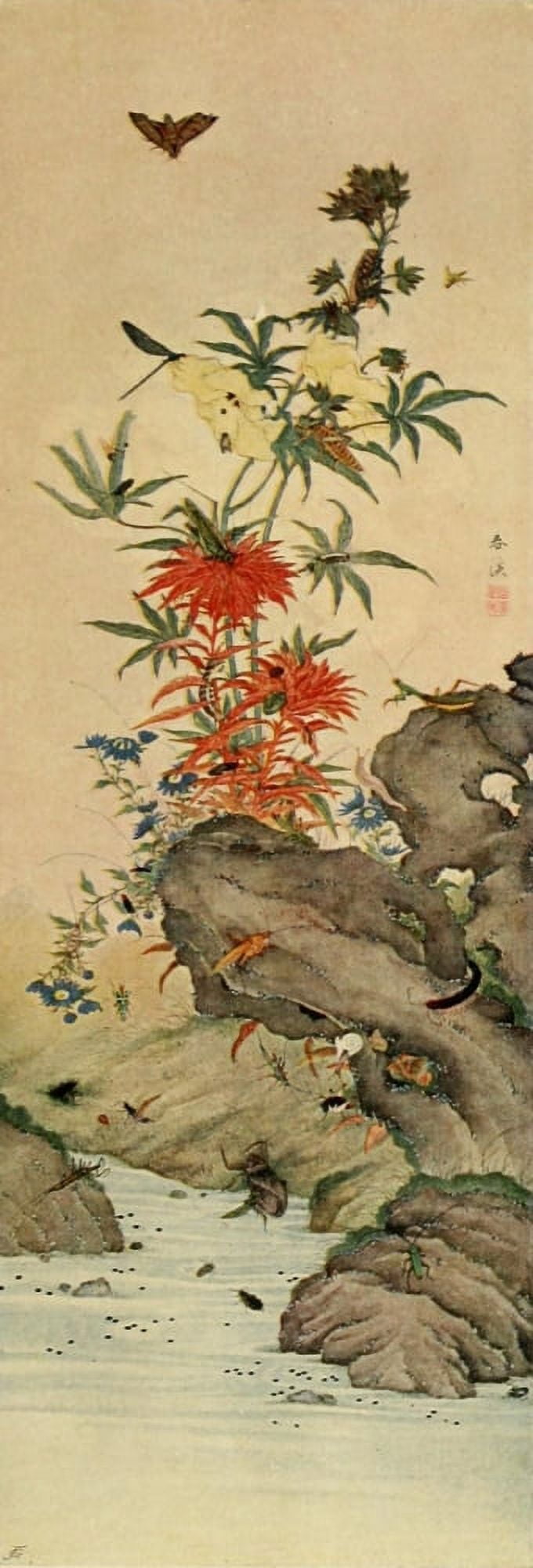 Shunkei Flowers & Insects The Studio 1904 Canvas Art -  (18 x 24)