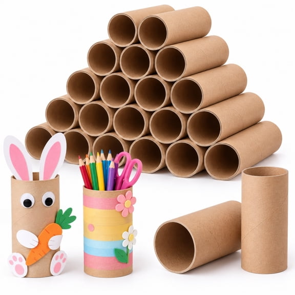 Shunshunfu 20Pcs Cardboard Tubes for Craft, 1.63.9 inch Empty Paper Craft Rolls, Kraft Cardboard Craft Tubes for Kids DIY Classroom Art Holiday Decor, brown