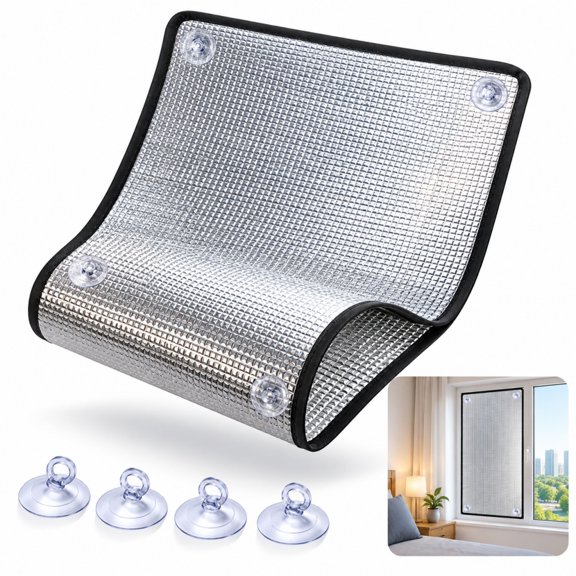 Shunshunfu Cooling Privacy Window Film, 19.7×39.3 inch Cotton Insulation Panel, Reusable Sun Blocker Curtain for Home Window UV Blocking & Room Blackout, Black