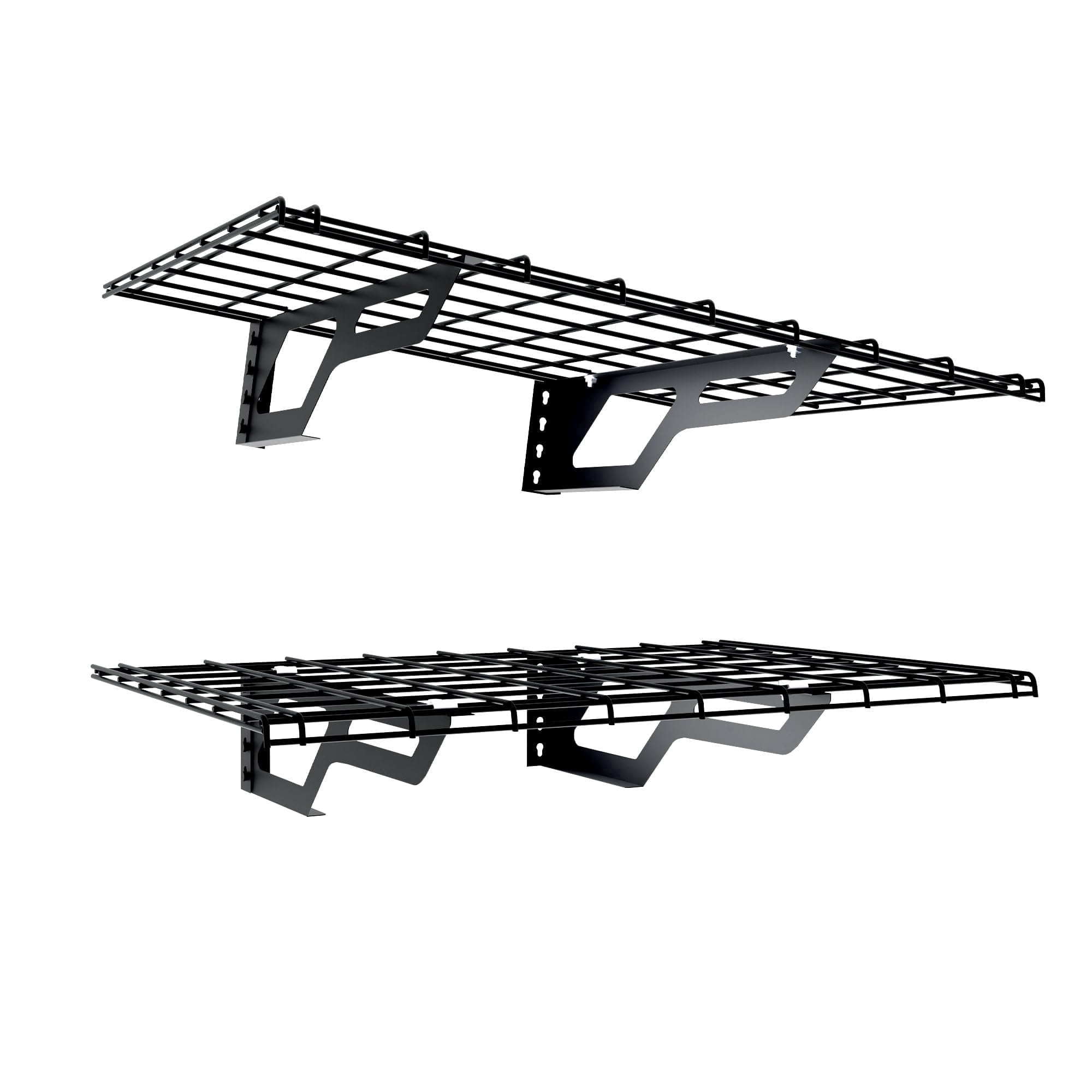 The Atlas 2-Pack 2x3 ft Garage Wall Shelves, 400lbs Heavy Duty Garage Shelving Wall Mounted, 24"x36" Metal Floating Shelf Storage Rack, Hammertone