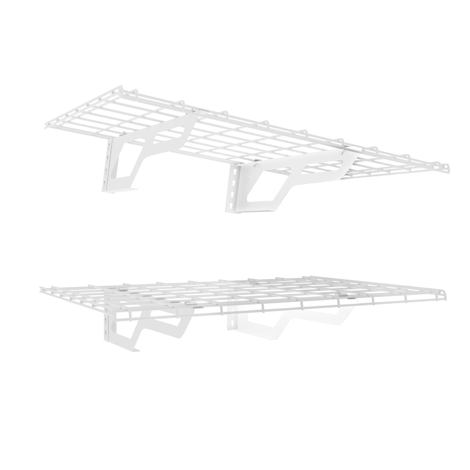 The Atlas 2-Pack 2x3 ft Garage Wall Shelves, 400lbs Heavy Duty Garage Shelving Wall Mounted, 24"x36" Metal Floating Shelf Storage Rack, White