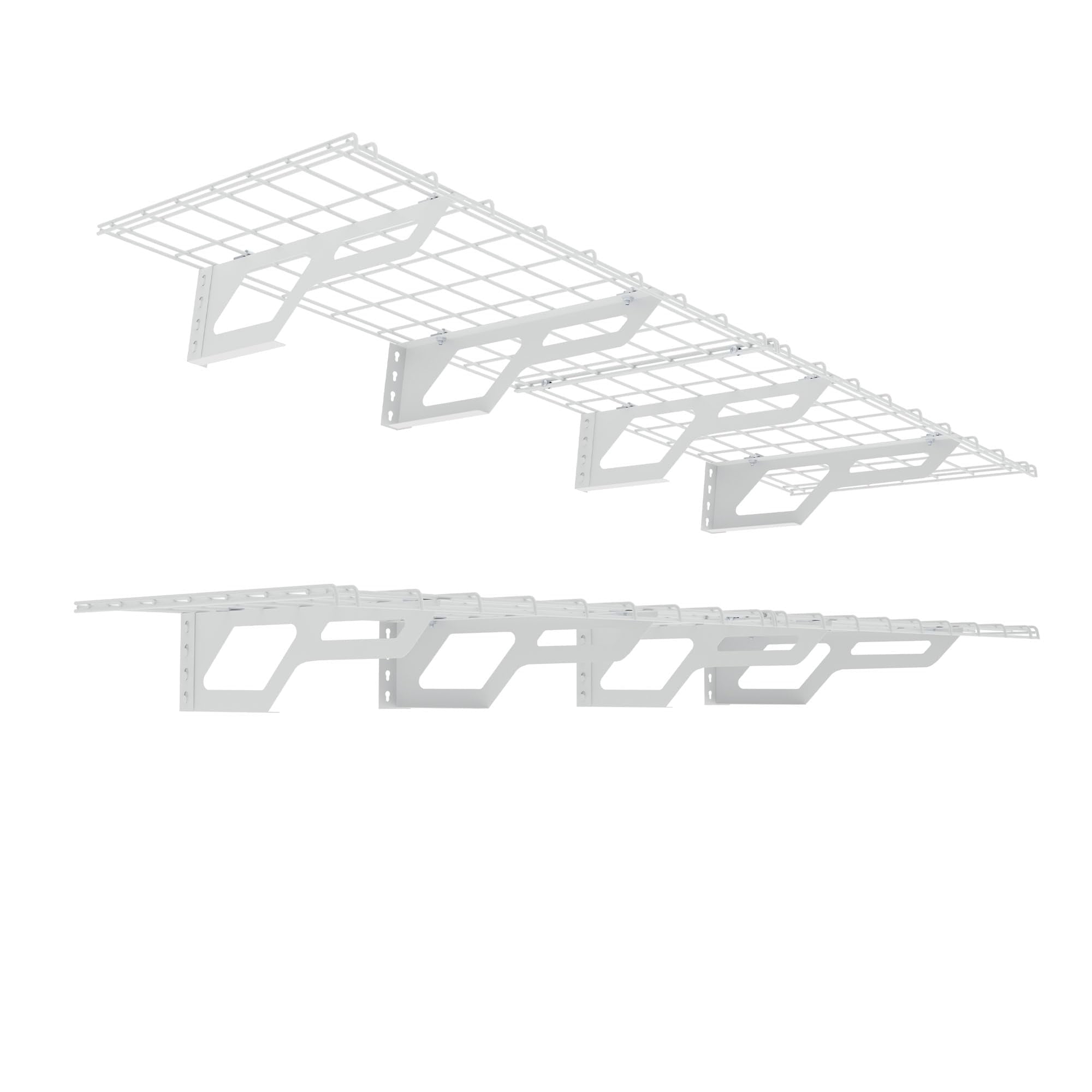 The Atlas 2-Pack 2x6 ft Garage Wall Shelves, 800lbs Heavy Duty Garage Shelving Wall Mounted, 24"x72" Metal Floating Shelf Storage Rack, White