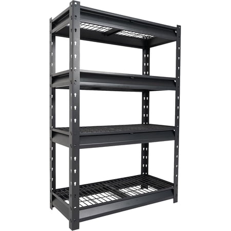 Shuntong The Atlas 36"W Garage Shelving Unit, 6000LBS Heavy Duty Storage Shelves, 4-Tier Adjustable Storage Rack, 72"H Metal Industrial Shelves for Warehouse Shop Basement, Dark Gray