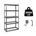 thumbnail image 1 of The Atlas 60"H Heavy Duty Garage Shelving, 5-Tier Metal Shelving Unit, Adjustable Storage Rack, Industrial Strength Shelves for Heavy Tools and Equipment, Gray, Load 2500 lbs, 1 of 8