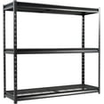 thumbnail image 1 of Shuntong The Atlas 77"W Garage Shelving Unit, 7500LBS Heavy Duty Storage Shelves, 3-Tier Adjustable Storage Rack, 72"H Metal Industrial Shelves for Warehouse Shop Basement, Dark Gray, 1 of 10