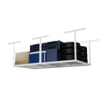 thumbnail image 1 of The Atlas Pro 4 x 8 ft Overhead Garage Storage Rack, Heavy Duty Metal Garage Ceiling Storage Racks, Height Adjustable Garage Storage System 26"-48", 1250lbs Weight Capacity, White, 1 of 8