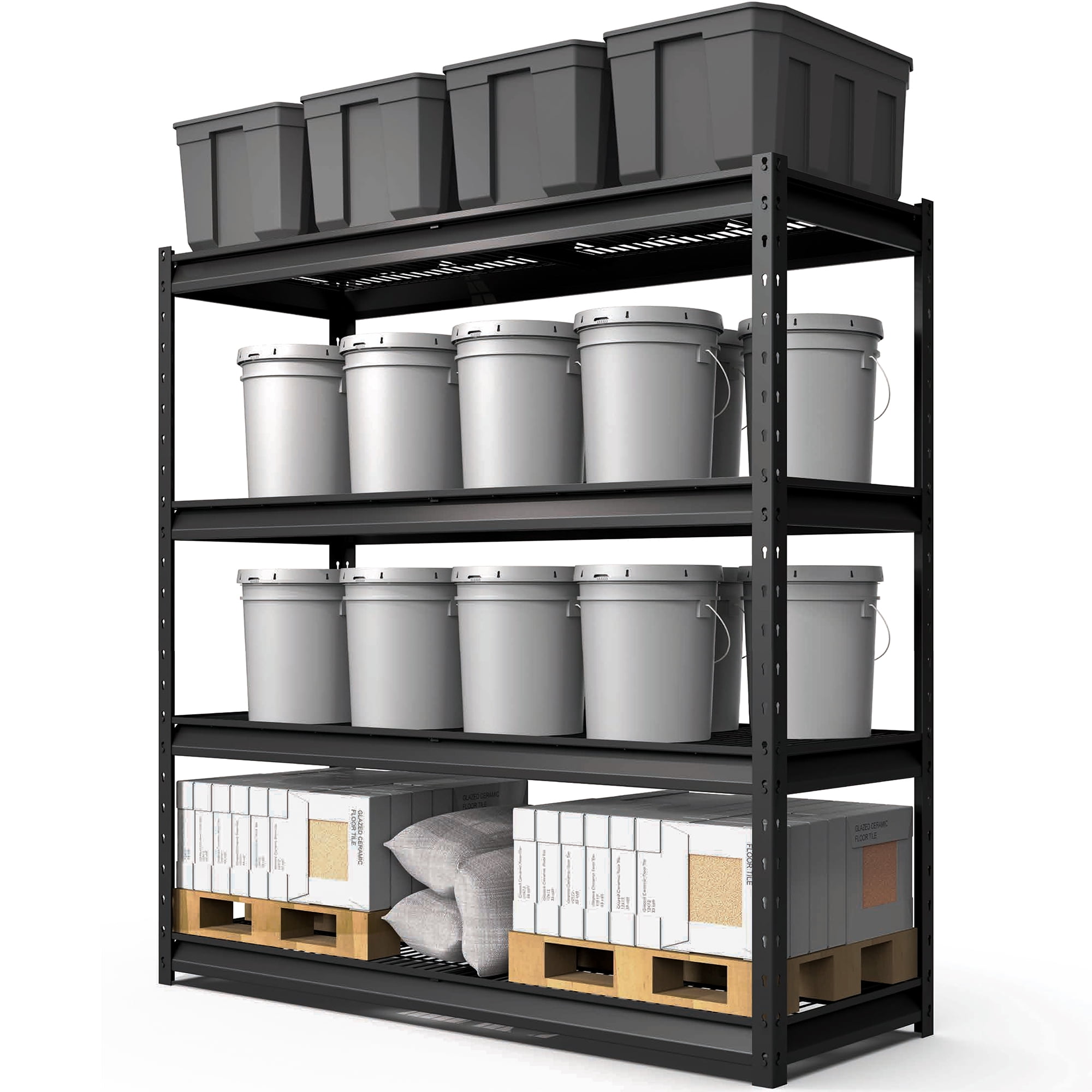 The Atlas 4Tier HeavyDuty All Steel Storage Shelving, 8000 lbs Total