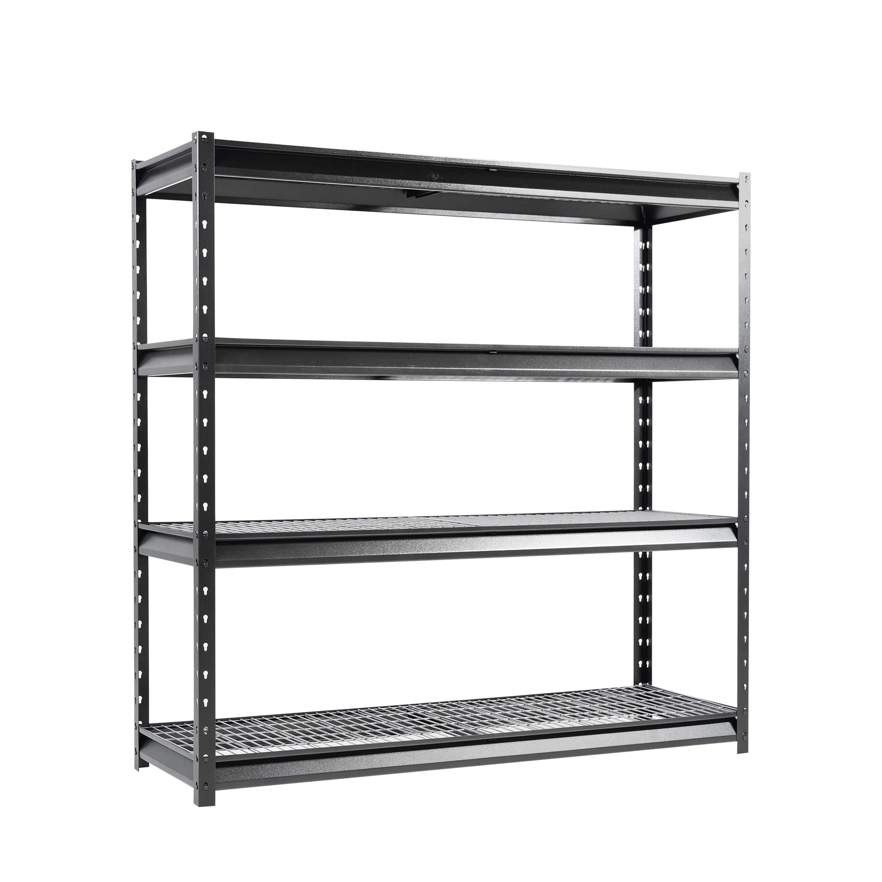 WEN RK7724-4 Four-Tier Industrial Steel Storage Rack with Adjustable  Shelving and 8000-Pound Capacity
