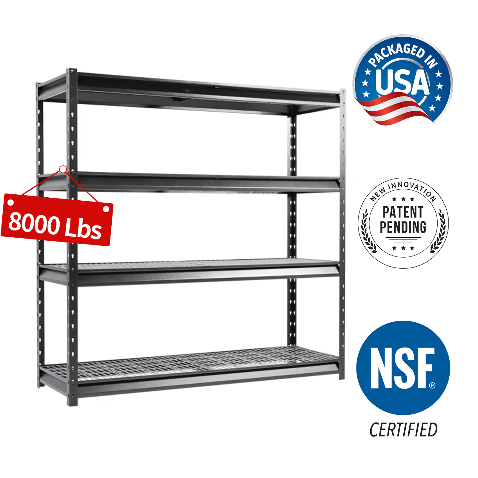 VEVOR Garage Wall Shelf 2 x 8 ft Garage Shelving Wall Mounted Steel