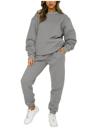2 Piece Cotton Sweatsuits for Women with Hood Pocket Workout