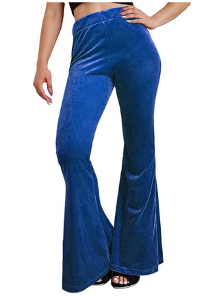 JDEFEG Pant Suits for Women Casual High Waisted Pants for Women Casual  Stretchy Velvet Flare Pants 70S 80S Flowy Pants Trousers Work Clothes  Polyester,Spandex A Xl 