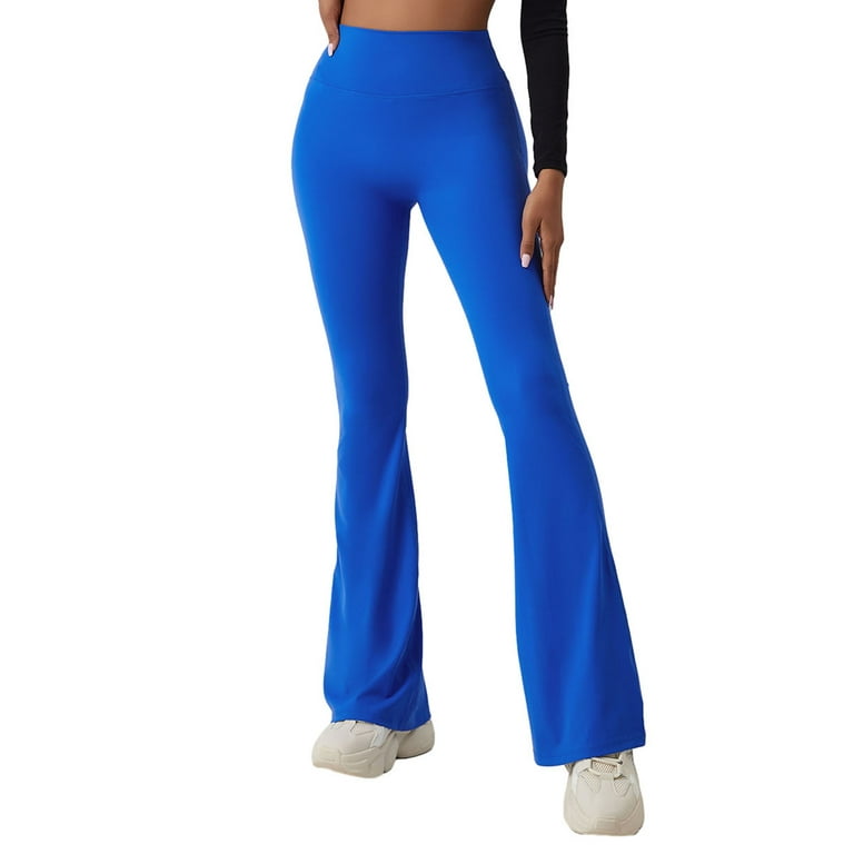 Flared Bottom Yoga Dance Pants - CARIBBEAN BLUE