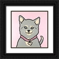 thumbnail image 1 of Shunyam, van Steveninck 15x15 Black Ornate Wood Framed with Double Matting Museum Art Print Titled - Cat Girl, 1 of 4