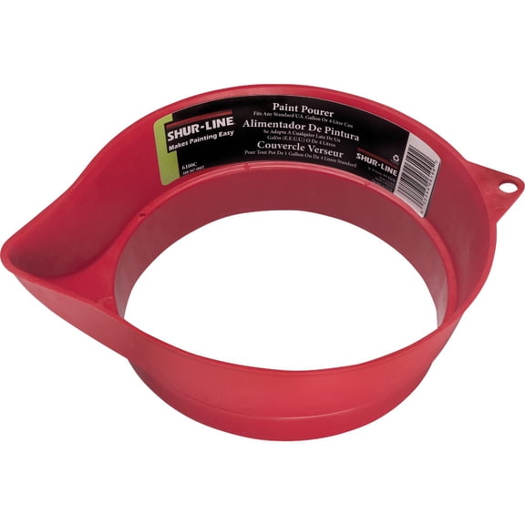 Shur-Line Paint Pourer 06100 - Fits 1 Gallon Can, Red, Plastic Interior & Exterior Use, Professional Finish