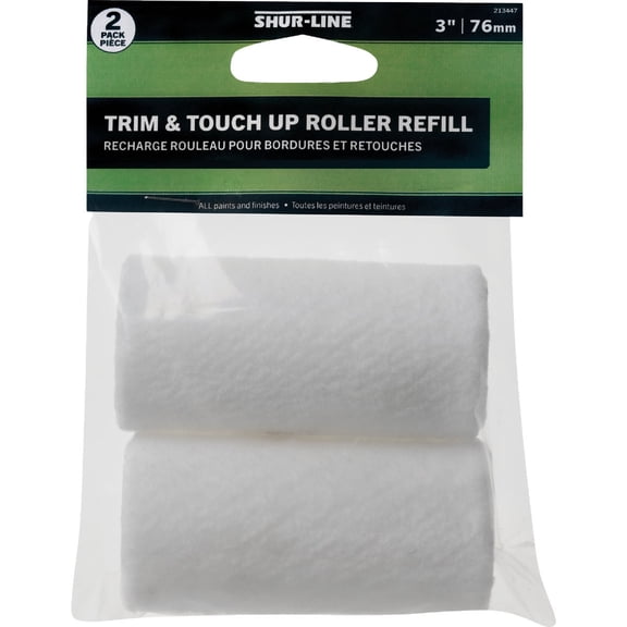 Shur-Line 2007129 3-Inch Trim and Touch Up Roller Refill  Interior & Exterior Use, Professional Finish