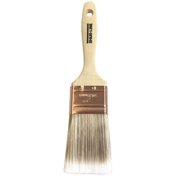 Shur-Line Poly Teflon Paint Brush Semi-Beavertail - Durable Synthetic Bristles - 2 In