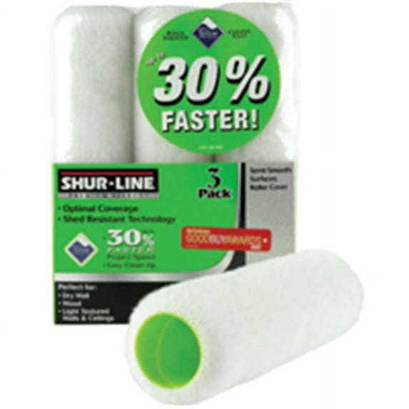 Shur-Line Roller Cover,9"L,3/8"Nap,Knit,PK3 2006903