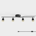 thumbnail image 1 of Shura Black 4-Light Plug-In Track Light with Dimmer Switch, Integrated LED Bulbs, 3000K, 1 of 7