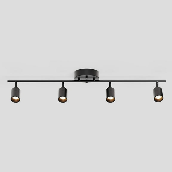 Shura Bronze 4-Light Track Light with Rotatable Heads, Integrated LED Bulbs, 3000K, 3 ft.