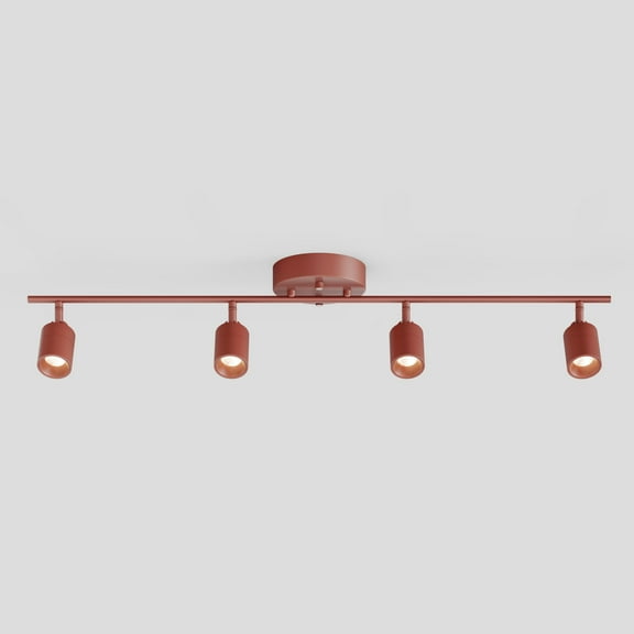 Shura Burnt Sienna 4-Light Track Light with Rotatable Heads, Integrated LED, 3000K, 3 ft.
