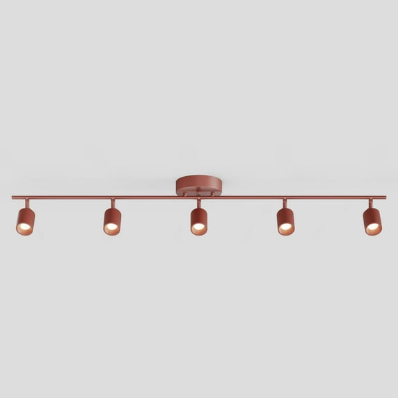 Shura Burnt Sienna 5-Light Track Light with Rotatable Heads, Integrated LED, 3000K, 4 ft.