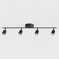 thumbnail image 1 of Shura Matte Black 4-Light Track Light with Rotatable Heads, Integrated LED Bulbs, 3500K, 1 of 8