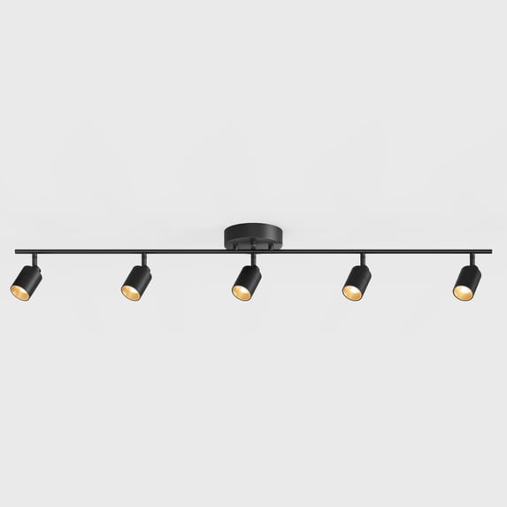 Shura Matte Black 5-Light Track Light with Rotatable Heads, Integrated LED Bulbs, 2700K