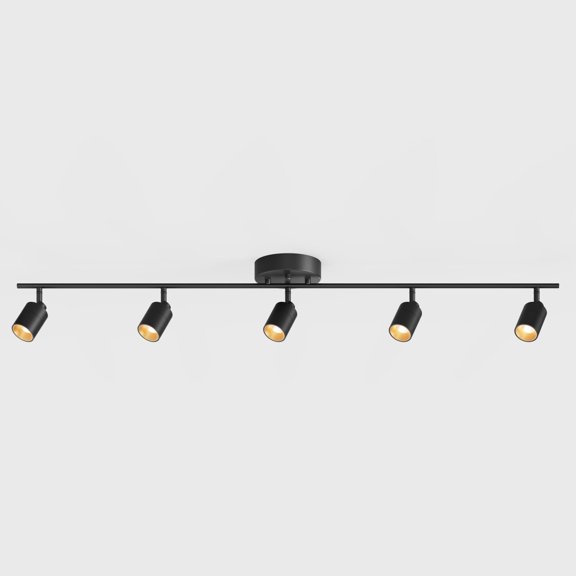 Shura Matte Black 5-Light Track Light with Rotatable Heads, Integrated LED Bulbs, 5000K