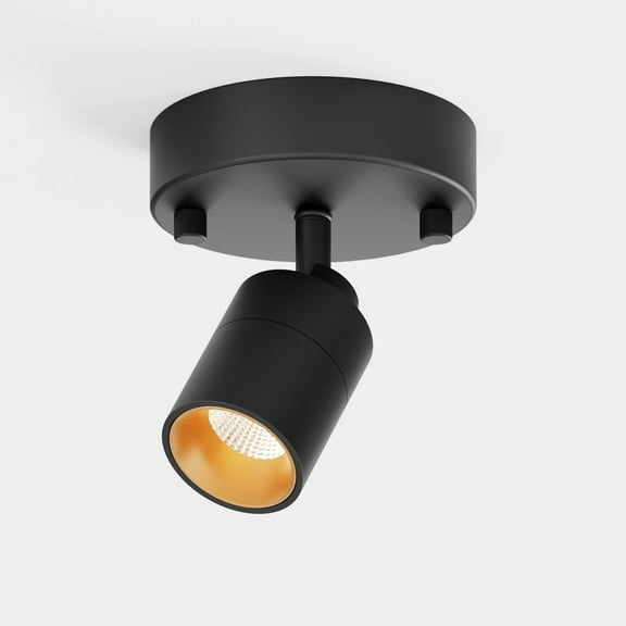 Shura Matte Black Spot Light Wall Sconce with Rotatable Head, Integrated LED Bulb 5000K