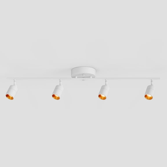 Shura Matte White 4-Light Track Light with Rotatable Heads, Integrated LED Bulbs, 2700K