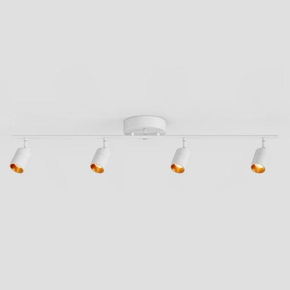 Shura Matte White 4-Light Track Light with Rotatable Heads, Integrated LED Bulbs, 5000K
