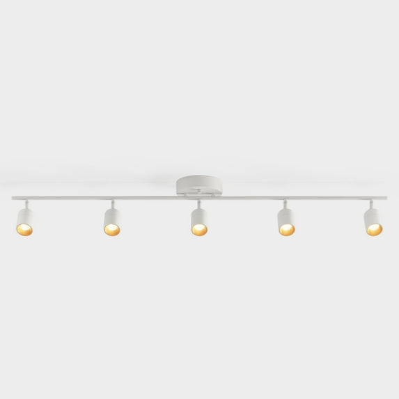 Shura Matte White 5-Light Track Light with Rotatable Heads, Integrated LED Bulbs, 4000K