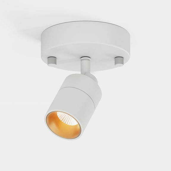 Shura Matte White 5CCT Spot Light Sconce with Rotatable Head, Integrated LED, 455 Lumen