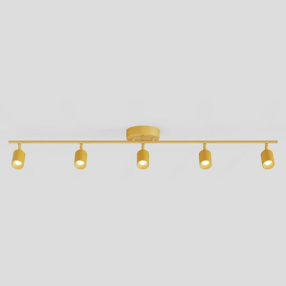 Shura Mustard Yellow 5-Light Track Light with Rotatable Heads, Integrated LED Bulbs, 3000K