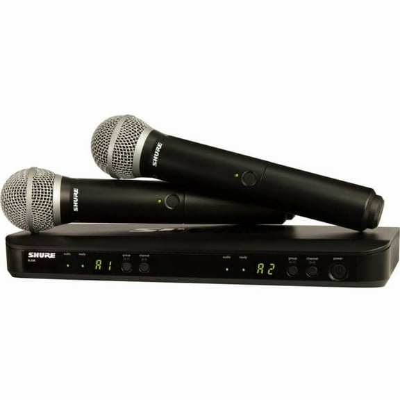 Shure BLX288/PG48 Wireless Dual Vocal System with Two PG58 Handheld Transmitters. H9 Band
