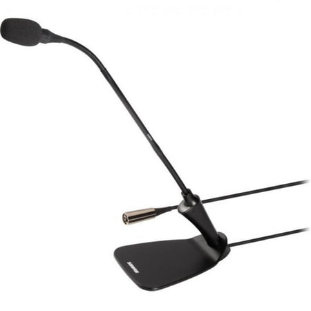 Shure CVG12D-B/C Wired Electret Condenser Microphone - Black - 11.81 ft - Mono - 60 Hz to 16 kHz - 180 Ohm -33 dB - Cardioid - Gooseneck, Desktop - 3-Pin XLR