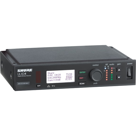 Shure Digital Wireless Receiver - 470 MHz to 534 MHz Operating Frequency - 25 kHz - 328.08 ft Operating Range