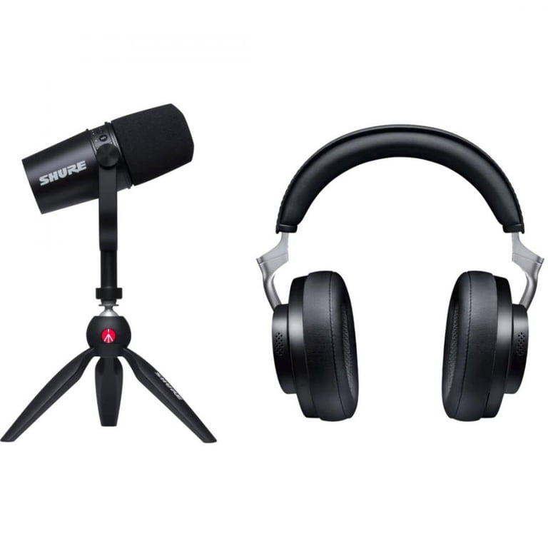 Shure, Podcast Microphone, MV7+, Hybrid USB-C XLR, Desktop Stand
