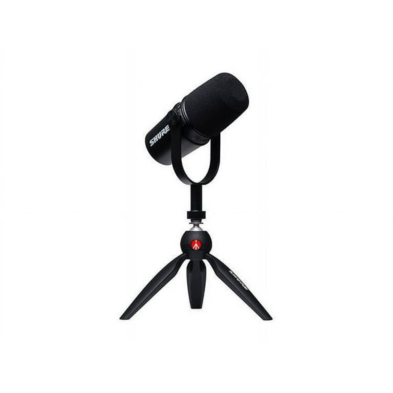 Shure MV7 USB Microphone with Manfrotto Pixi Mini Tripod Bundle - MV7-K-BNDL