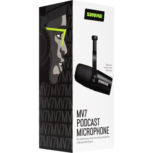Shure MV7 Podcast Microphone (Black) for Podcasting, Home Recording and Gaming