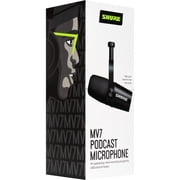 Shure MV7 Podcast Microphone Black for Podcasting, Home Recording and Gaming