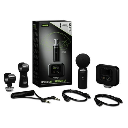 Shure - MoveMic 88+ Wireless Microphone Receiver Kit - Black