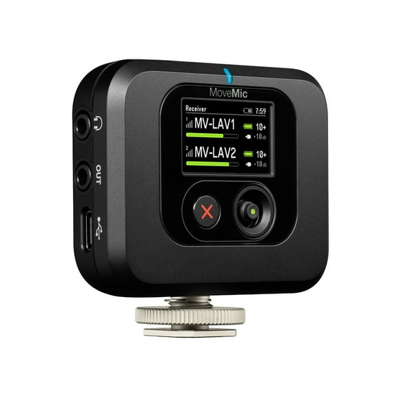 Shure MoveMic Receiver - 2.40 GHz Operating Frequency - 50 Hz to 20 kHz Frequency Response - 98.43 ft Operating Range