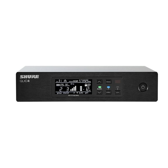 Shure QLXD4 QLX-D Series Single-Channel Digital Half-Rack Wireless Microphone Receiver (G50 (470 MHz-534 MHz))